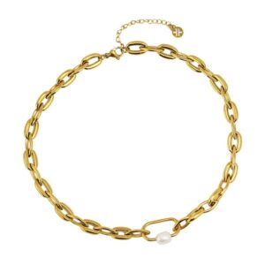 Anartxy necklace chain quick link pearl