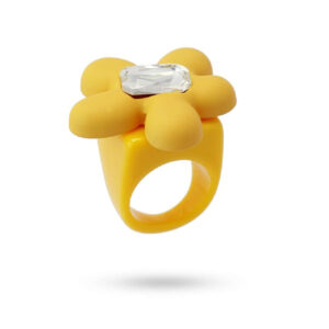 Anartxy ring acrylic flower with gem - Imagen 1