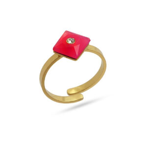 ANARTXY RING WITH GEOM.SONE BEADS ROJO