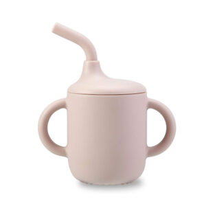 I'm cute silicone training cup&straw ros