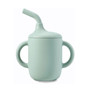 I'm cute silicone training cup&straw blu