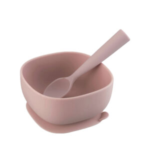 I'm cute squared silicone bowl+sp.rose