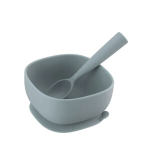 I'm cute squared silicone bowl+sp.blue