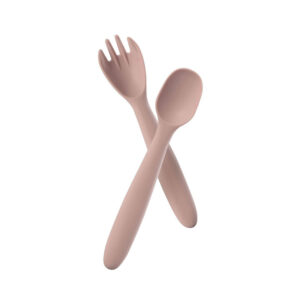 I'm cute silicone fork+spoon rose
