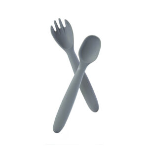 I'm cute silicone fork+spoon blue - Imagen 1