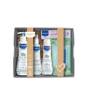 Mustela canastilla bebé gris con agua pe
