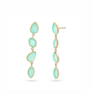 Anartxy aqua co.4 pcs long cristal earri