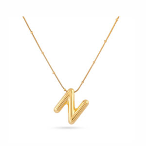 ANARTXY HOLLOW INITIAL LETTER NECKLACE
