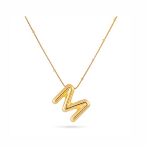 ANARTXY HOLLOW INITIAL LETTER NECKLACE