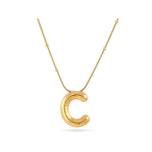 ANARTXY HOLLOW INITIAL LETTER NECKLACE